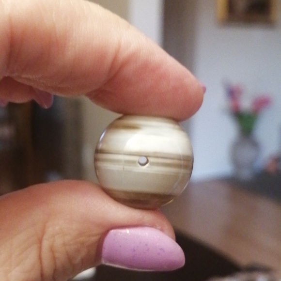 Rare find. natural banded Agate marble bead 11.06 grams 2 cm in diameter - Picture 4 of 4